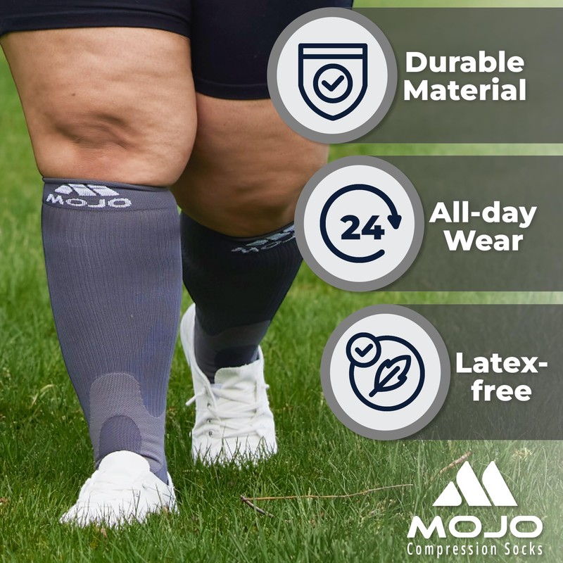 Compression Socks for Women and Men 20-30mmHg Wide Calf -