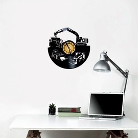 VINY WOODY Dumper Excavator Chargers Record Clock Vinyl Land Maintenance Wall Decoration