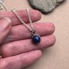 Lapis Lazuli Pendant Necklace - Small Round Spiritual Charm on
