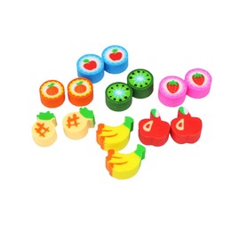 Gadpiparty 50pcs Cartoon Mini Fruit Erasers Novelty School Supplies Creative Classroom Rewards for Boy Girl Fun Stationery Toys for Boys Girls for Party Bag Fillers Random Style