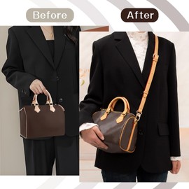 Kaempe Shoulder Strap for Bags, Leather Bag Straps for Changing, Strap for Shoulder Bag, Shoulder Strap for Neverfull, Speedy30, Alma, Pochette Metis (Honey Orange, Shoulder Strap Width 1.8 cm)