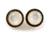 20mm D/Round Button Shaped Black Enamel with Acrylic Bead Clip