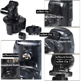 HYS Universal Adjustable Angle Car Cup Holder for Handheld CB Radio/Scanner/Shoulder Speaker Microphone, HT/Remote Speaker mic/Ham CB Radio W/Round Knob/Belt Clip Holder Mount