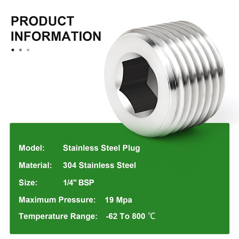TAISHER 10 Pcs 304 Stainless Steel Internal Hex Thread Socket