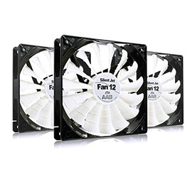 AABCOOLING Silent Jet Fan 12 - Quiet and Efficient 120 mm Case Fan with 4 Anti-Vibration Pads for Processor Cooler and PC, 12.9 dB(A), 104 m3/h - Value Pack of 3