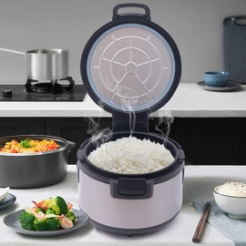 19L Rice Warmer with Non-stick Inner Pot Commercial Rice Warmer for Restaurant Parties Catering, for Keeping Rice Porridge Soup Food Warm, Insulation Function Only (Silver-Without Display)