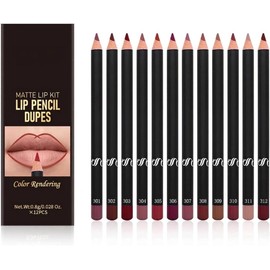 Juego de 12 delineador de labios, delineador labios de Larga Duración y Resistente al Agua, lip liner para Definir los Labios y Maquillaje Diario