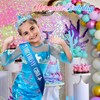 CIEHER Mermaid Crown and Girl's Birthday Sash with Starfish Tiara