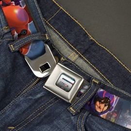 Buckle Down - Cinturón, Adulto, unisex, Hiro/Baymax Action Poses/San Fransokyo, 20-36 Inches