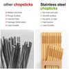 SEMORK 20 Pairs Bamboo Chopsticks Reusable, Dishwasher Safe, Japanese &