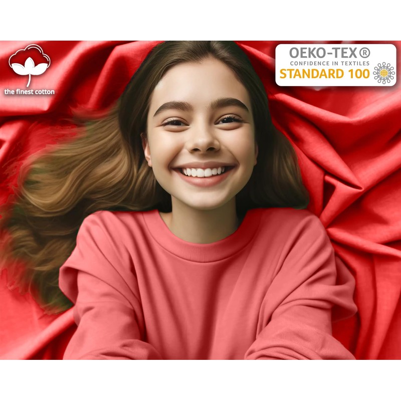 Sesto Senso Fitted Sheet 200 x 200 cm Red for