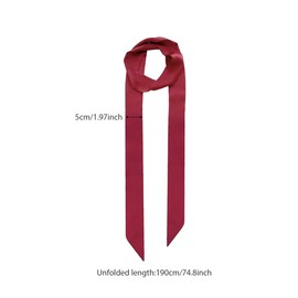 Amusingtao Dress Satin Sash Belt Elegance Skinny Scarf Ladies Belts for Dresses Multifunctional Thin Silk Scarves Belts Women Girls for Dress Gown Casual (Red)