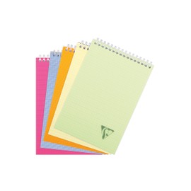 Clairefontaine - Ref 328645C - Linicolor Wire bound Notebook (80 Sheets) - A5 Size, 90gsm Brushed Vellum Paper, Polypro Cover, Squared Ruling - Assorted Colours (Pack of 1)