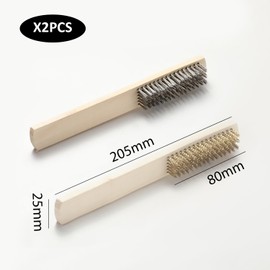 2 Piece Cleaning Brush, Shoe Cleaning Set, Suede Cleaning Wooden Brush, Wooden Handle Cleaning Brush, Clothes Brush, Shoe Care Brush, Multifunctional Cleaning Brush