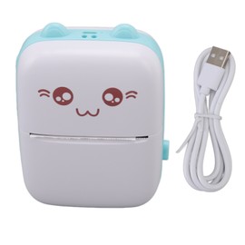 Mini Thermal Printer Portable Help Learning Many Knowledge Points Pocket Mini Printer for School SuppliesWhite Green