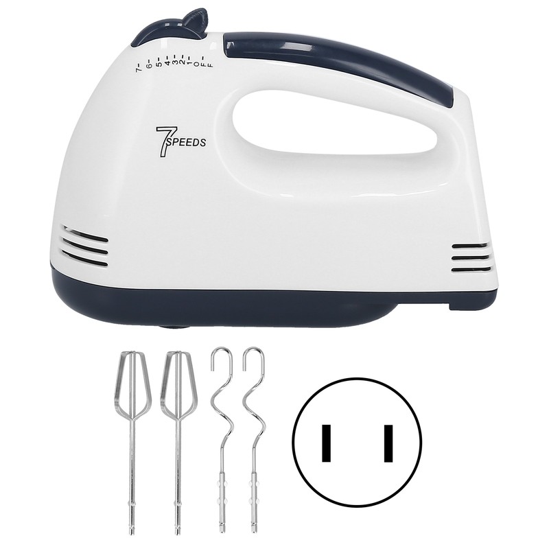 Hand Mixer Portable 7 Gears Lightweight White Stainless Steel Electric