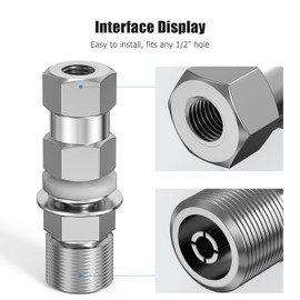Heavy Duty CB Antenna Stud Mount Adapter Copper Nickel Plated with SO-239 Connector for Mounting 3/8 x 24 Threads CB HAM Radio Antennas