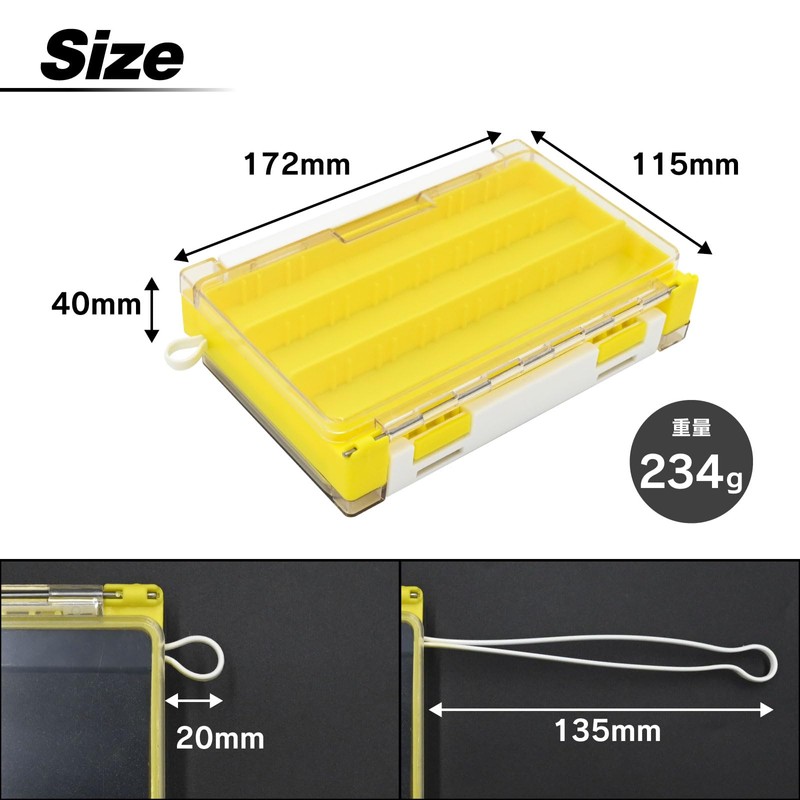 waku fimac Light Game Tackle Box Double-Sided Storage Divider Lure