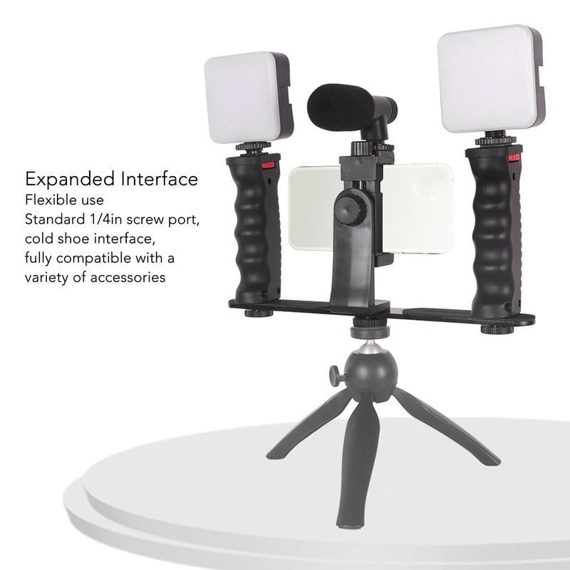 Smartphone Video Rig, Phone Stabilizer Tripod Mount Aluminum Alloy with