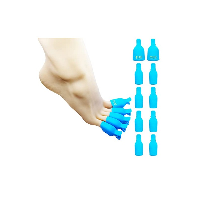 (10 piezas de uñas de pie azul) de plástico acrílico