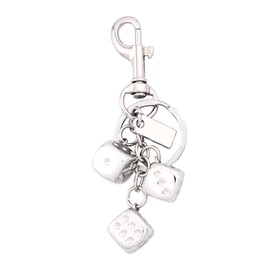Dice Bag Charm Keychain for Women Men - y2k Lucky color purse a Pendant - Stylish Charms for Christmas Accessories (silvery)