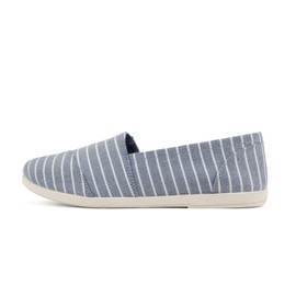 Soda Shoes Women's Obji Round Toe Casual Flat with Padded Insole (Navy Stripe, 7)