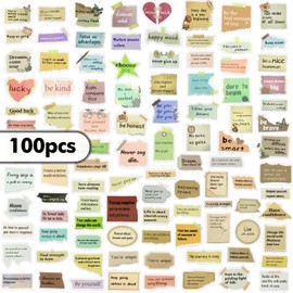 100 PCS Inspirational Stickers, Waterproof Motivational Stickers, Positives Scrapbook Stickers for Laptop, Phone, Water Bottles, Skateboard