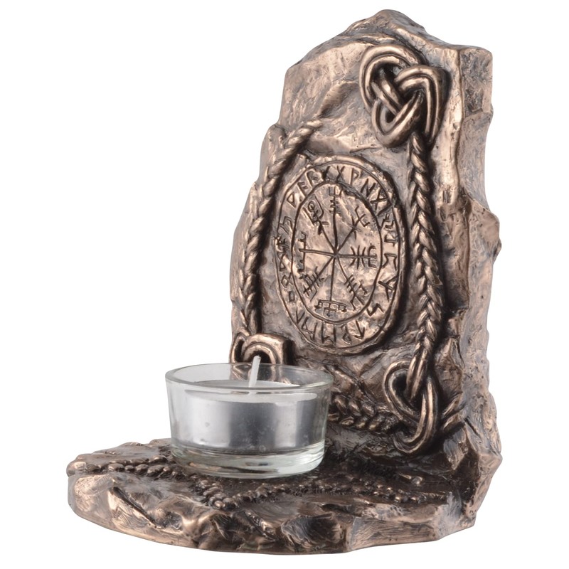 Veronese Viking Compass Vegvisir Tea Light Bronzed