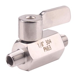 DERNORD Stainless Ball Valve - 1/8 Inch NPT Thread Male Small Mini Ball Valve (1/8" Male&Male)