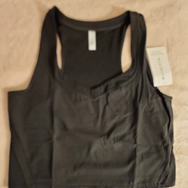 Athleta NWT Athleta Shanti LACE Crop Tank Top Size 1X BLACK RETAIL $55.00