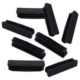 Kemcatui 20Pcs Rectangle End Caps, 2x2/5 Inch Rectangular Tubing Plugs Black Plastic Plug Insert, Rubber Tube Protectors for Chair, Desk, Pipe (50×10 mm)