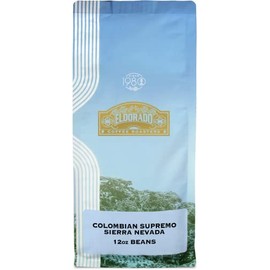 Eldorado Coffee Roasters Colombian Supremo Sierra Nevada Organic Fair Trade Coffee Light Roast 12 OZ Whole Beans Bag