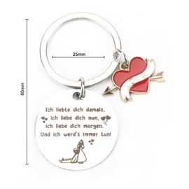 Stainless Steel Keyring with Heart-Shaped Pendant and Romantic Saying, Gift for Women, Couple, Husband, or as a Gift Girlfriend Birthday, Gifts for Girlfriend, Birthday Gift, silver