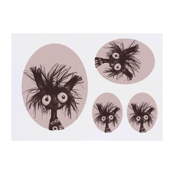 4 x 'Funny Chinese Crested Dog' Temporary Tattoos - Water