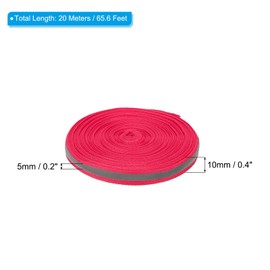PATIKIL Reflective Tape Strip, 10mm x 22yards High Visibility Reflective Tape Sew-on DIY Warning Safety Fabric Webbing for Clothing Raincoats, Rose Red