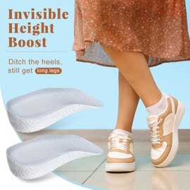 Geyoga 3 Pairs Orthopedic High Pads Arch Support Insoles 1.4 Inch Height Boosting Insoles High Pads for Men, Women, Height Boosters (Black White Gray)