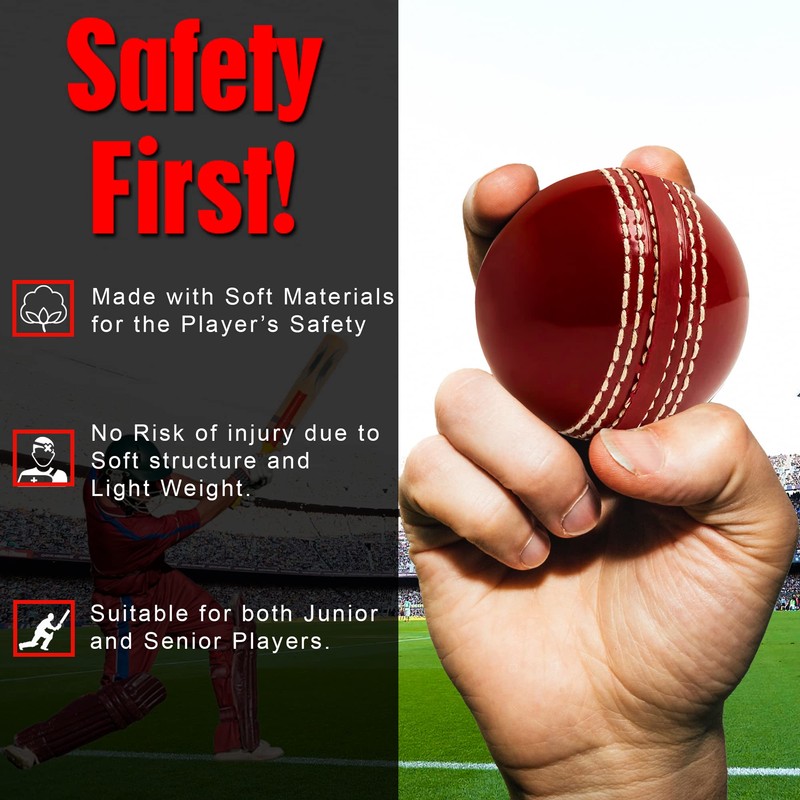 SialPro Soft Cricket Rubber Ball Set Indoor/Outdoor for Junior Youth