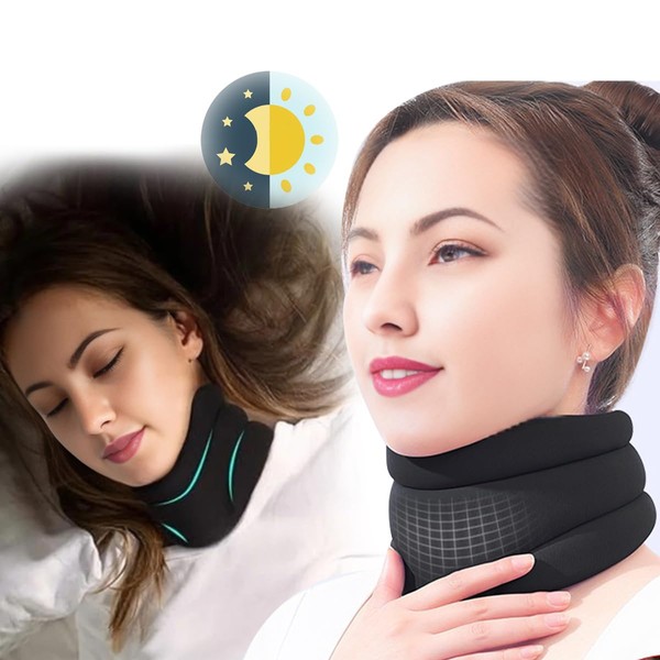 Neck Brace, Cervi Correct Neck Brace for Sleeping Anti snoring and Neck Pain Support Upgrade 3D Soft Foam Cervical Neck Collar Men Woman