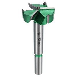 sourcing map Forstner Drill Bit 1-1/2" (38mm) Carbide Upgraded 3 Flutes Wood Hinge Drill Bits Opener Cutter for Hole Drilling Woodworking, Green