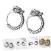 SAFIGLE 2 Pairs Men's Fashion Statement Earrings Dragon Hoop Earrings