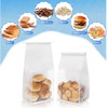 50 pcs Bakery Bags with Window, Reusable Paper Bread Bags,