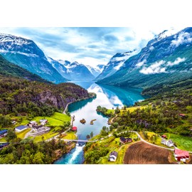 Puzzle 1000 Pieces, Puzzle for Adults, Puzzle Colourful Tile Game - Geiranger Fjord Norway, 1000 Puzzle Home Decoration Puzzle, Adult Puzzle