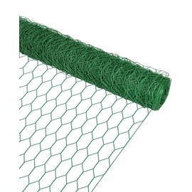 Garden Poultry Green Chicken Wire - 16.5 '' × 236 '' Chicken Wire Floral for Crafts, Garden Fence Animal Barrier, 1 inch Mesh Poultry Netting Fence, Pet/Rabbit/Chicken Wire Fencing