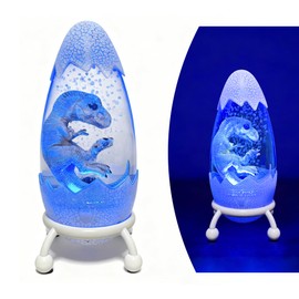 Lily's Home Dinosaur Night Light Lava Lamp for Kids Room 1Piece - 12-Color Remote Control, Bubble Design, Adjustable Brightness - 9.8'' H - USB Powered - Ideal for Children Gifts, Birthday & Holidays