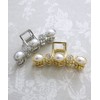 VingTAINE H7641-S Hair Claw Hair Clip, Pearl, Bijou, Classic, Women's