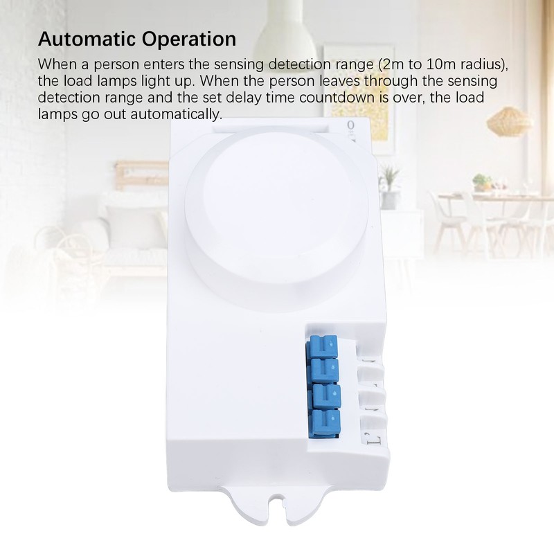 Microwave Radar Sensing Switch 5.8G 1200W Adjustable Human Motion Detector