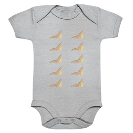 Mr. & Mrs. Panda Organic Baby Bodysuit Otter Hand Holding Cotton, gray, 3-6 months