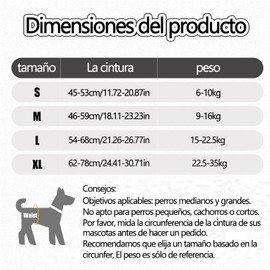 WEZCHUGHAOL Arnés de Elevación para Perro, Rear Support Harness, Arneses Ajustables de Apoyo para Perros, Elevación para Perros Lesionados Discapacitados, Subir y Bajar Escaleras, Easy to Adjust (XL)