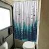 Careyoungs Forest RV Shower Curtains Mountain Happy Camper, Cloth Fabric
