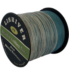 LinHiver Braided Fishing Line, Strong Power, Great Abrasion Resistance, Thin Diameter, No Stretch, Low Memory and High Sensitivity(547Yds, 100LB, 4 Strands, Camo)